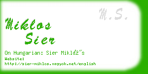 miklos sier business card